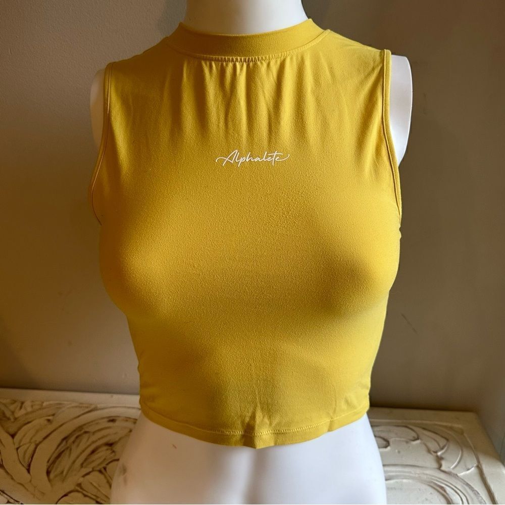 Alphalete Ultrasoft yellow tank size XS